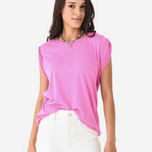 Citizens Of Humanity Kelsey Rolled Sleeve Pink T-Shirt Size S - Picture 1 of 12
